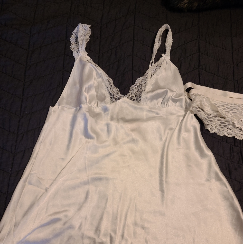 Victoria's Secret set.  Size large.  Bridal white.